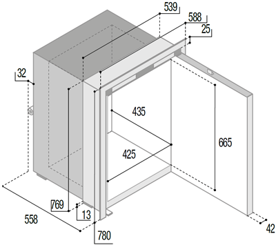 Vitrifrigo C130LX OCX2 Kühlschrank mit Gefrierfach Edelstahl - Image 3