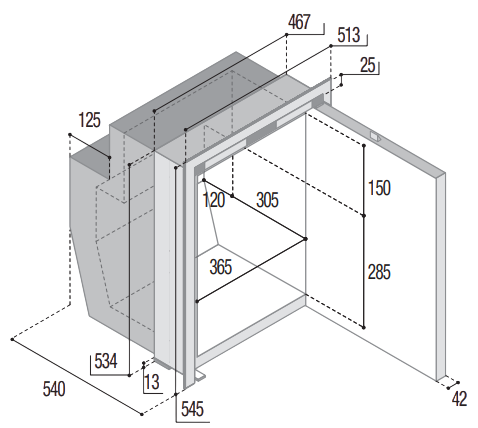 Vitrifrigo C62iX OCX2 Kühlschrank mit Gefrierfach Edelstahl – Bild 3
