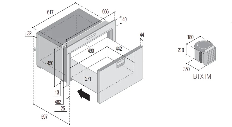 Vitrifrigo DW70 OCX2 BTX IM Gefrier Schublade mit Eiswürfelbereiter – Bild 3