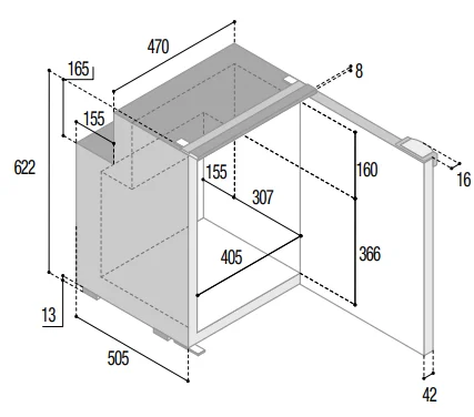Vitrifrigo C90i CHR Kühlschrank mit Gefrierfach – Bild 4