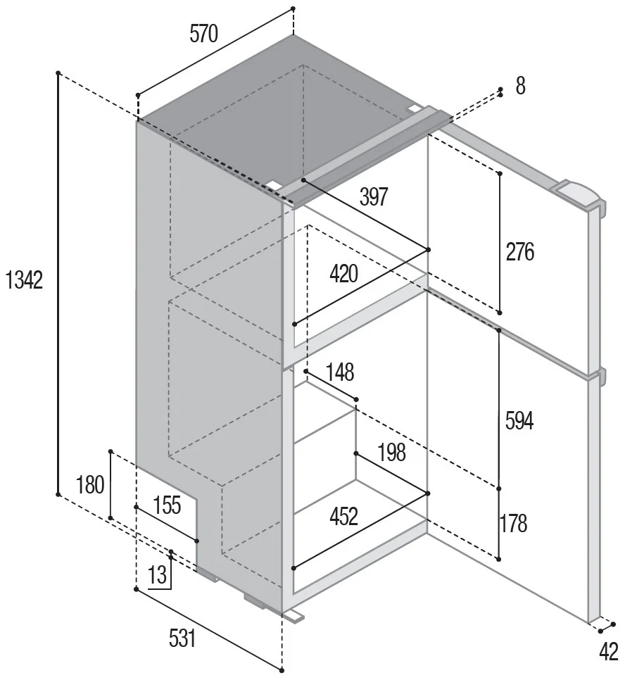 Vitrifrigo DP260i CHR Kühl- und Gefrierkombination – Bild 2